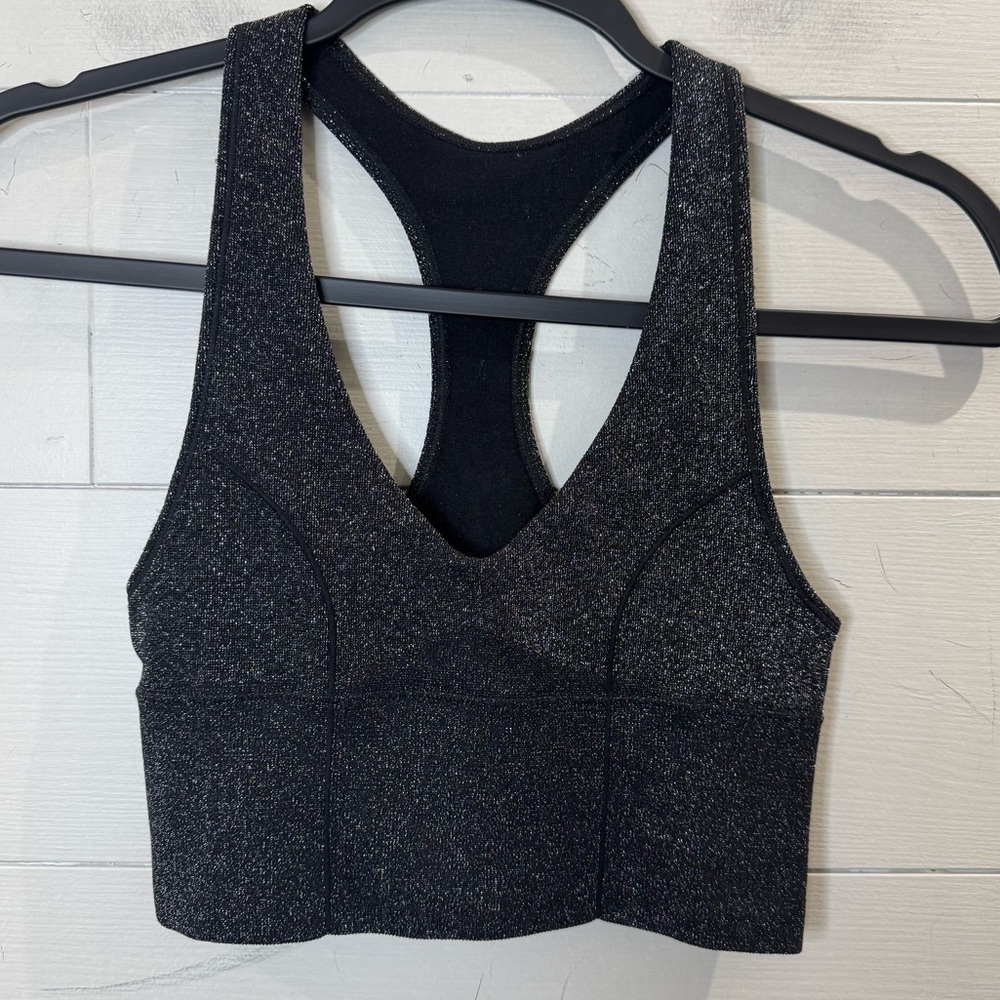 Victoria's Secret PINK NWOT Black Glitter Women's Sports Bra Size XS